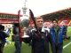 Eddie Howe Bournemouth holds Championship Trophy