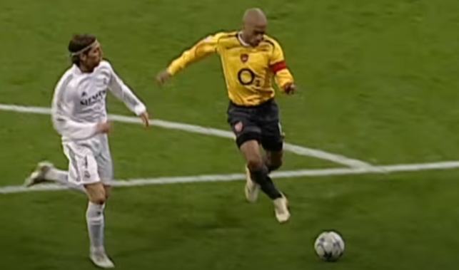 Thierry Henry scores against Real Madrid
